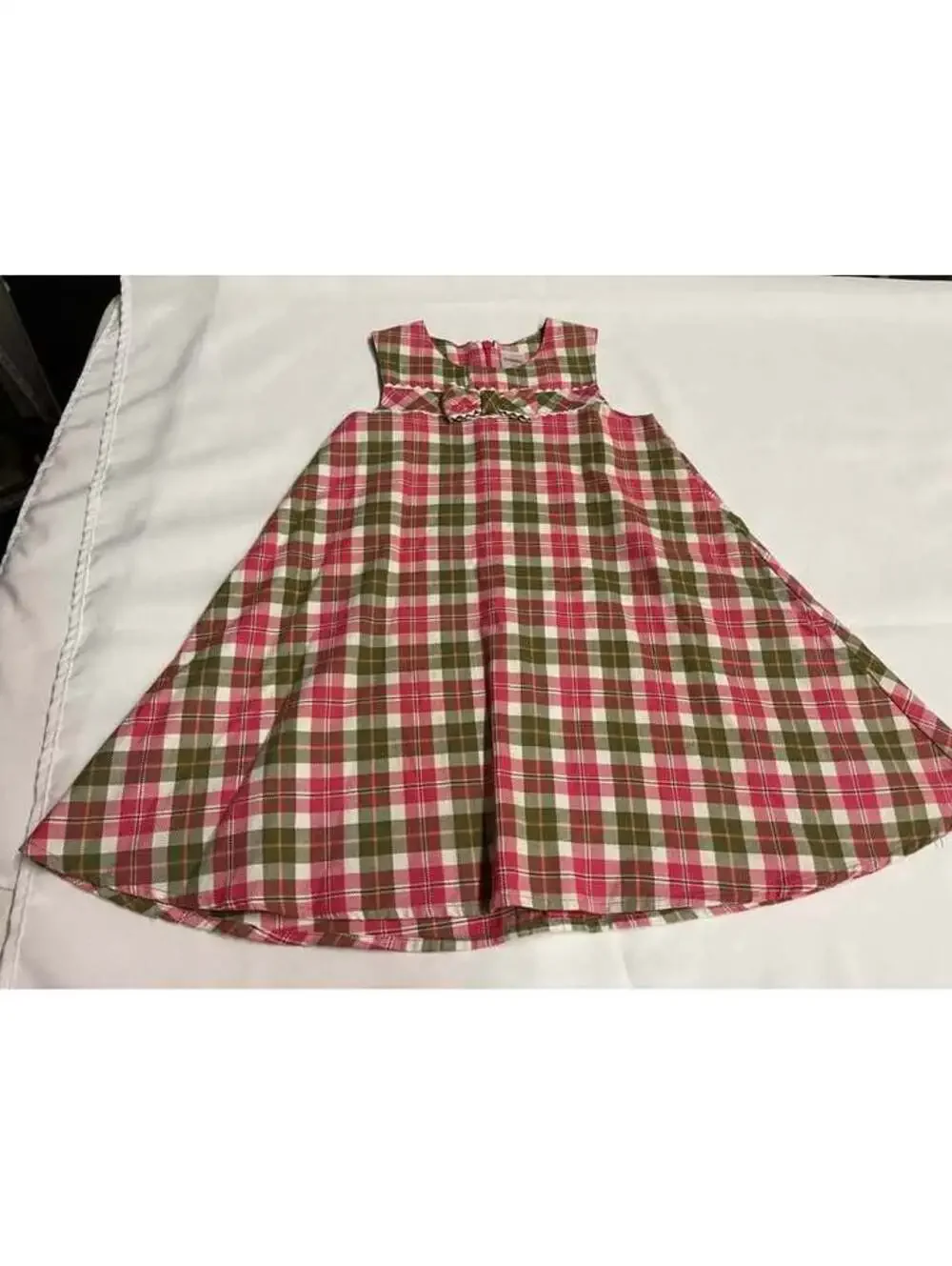 Gymboree Girls 5T Christmas Plaid Holiday Dress Pink Green Bow 2008